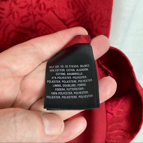 Anthropologie Moulinette Soeurs Red Brocade Embellished Sheath Dress Sz.0 - Picture 13 of 15